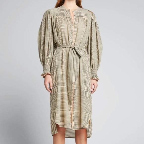 Ulla Johnson Fiora Dress in Okapi  - Grey beige warm tones Midi Size 2 NWT - Picture 2 of 11